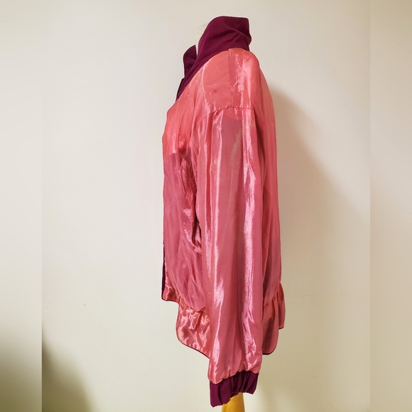 Vintage 80s Magenta Patchwork Bomber Jacket - Picture 9 of 10